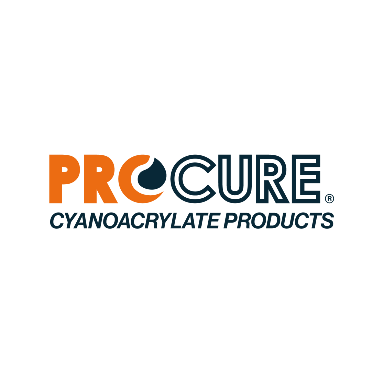 Logo for ProCure, featuring the brand name and the phrase "Cyanoacrylate Products."